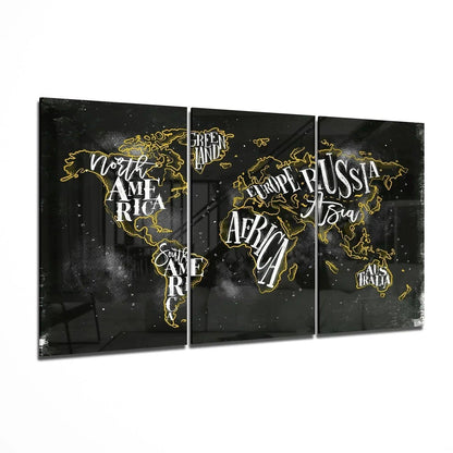 World Map Glass Wall Art - LUXARTDECO