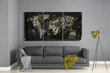 World Map Glass Wall Art - LUXARTDECO