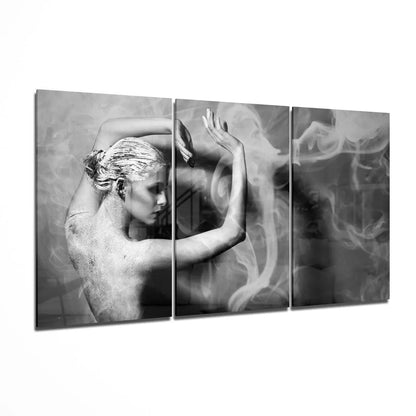 Woman and Dance Glass Wall Art - LUXARTDECO