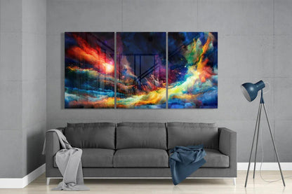 Colors of Space Glass Wall Art - LUXARTDECO
