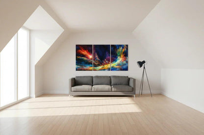 Colors of Space Glass Wall Art - LUXARTDECO
