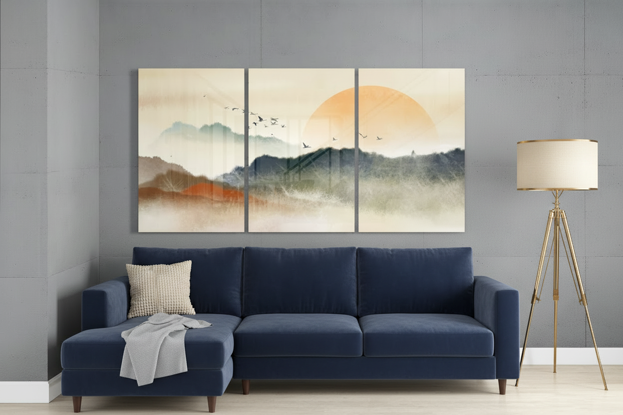 Art du verre au coucher du soleil 