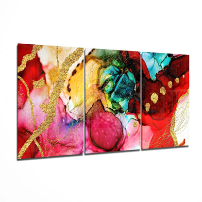 Red Harmony Glass Art - LUXARTDECO