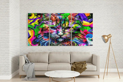 Cat Glass Wall Art - LUXARTDECO