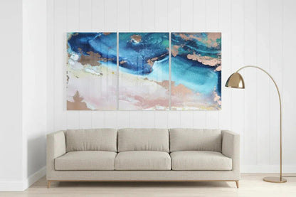 Blue Shore Glass Art - LUXARTDECO