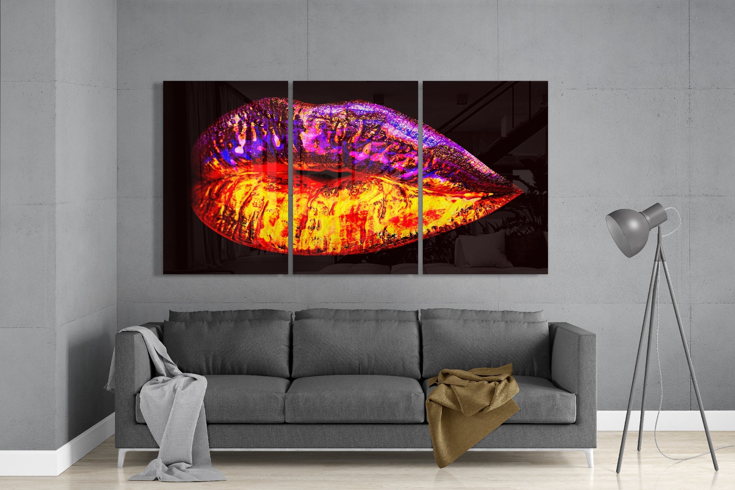 Lips Glass Art