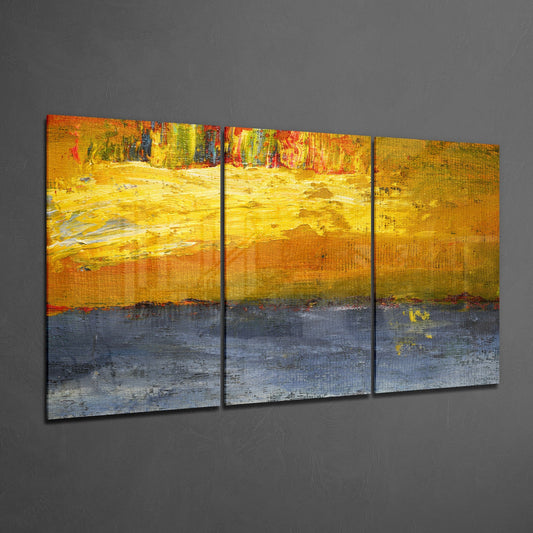 Abstract Yellow Glass Art