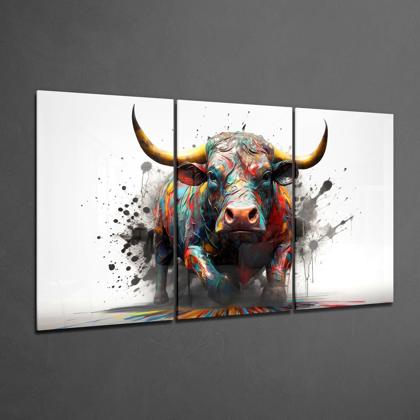 Décoration murale en verre géante Bull 