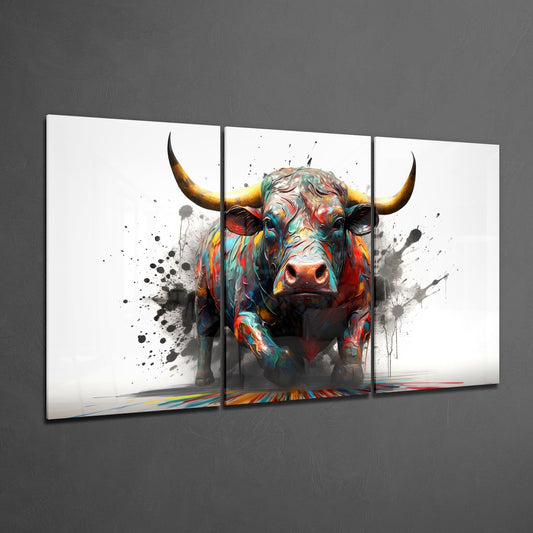 Décoration murale en verre géante Bull 