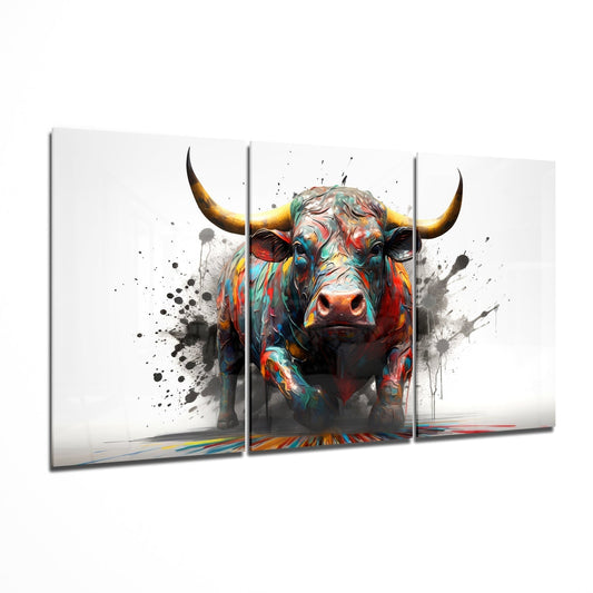 Décoration murale en verre géante Bull 