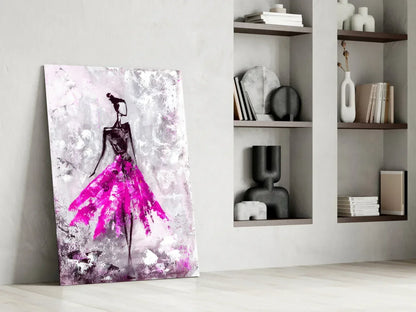 Woman (Pink) Glass Wall Art - LUXARTDECO