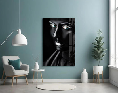 Female Portrait 11 Glass Wall Art - LUXARTDECO