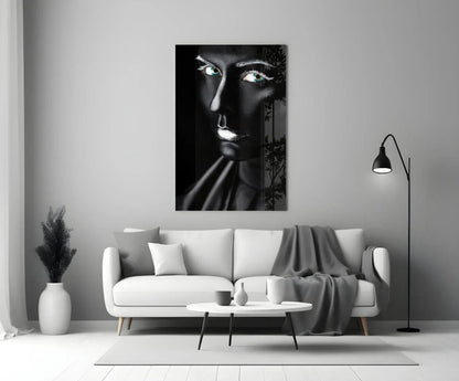 Female Portrait 11 Glass Wall Art - LUXARTDECO