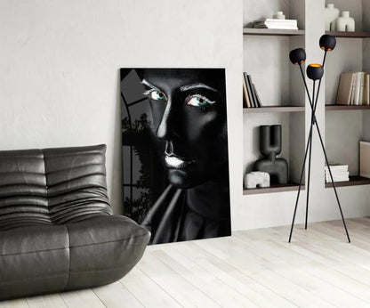 Female Portrait 11 Glass Wall Art - LUXARTDECO