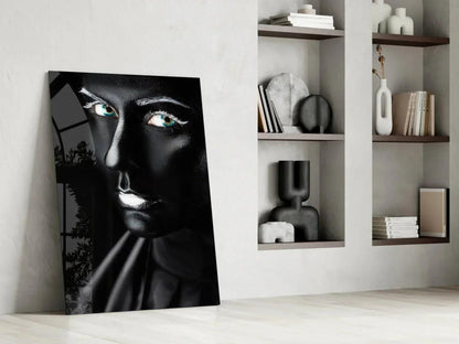 Female Portrait 11 Glass Wall Art - LUXARTDECO