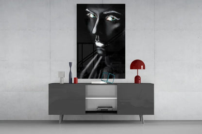 Female Portrait 11 Glass Wall Art - LUXARTDECO