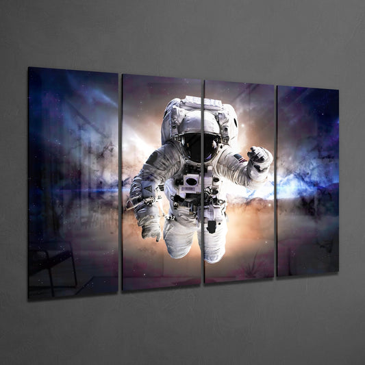 Astronaut  4 Pieces Mega Glass Wall Art (150x92 cm)