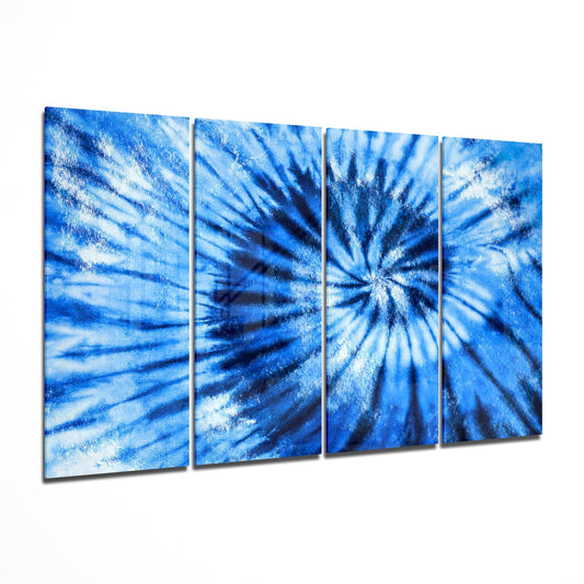 Blue Spiral 4 Pieces Mega Glass Wall Art (150x92 cm)