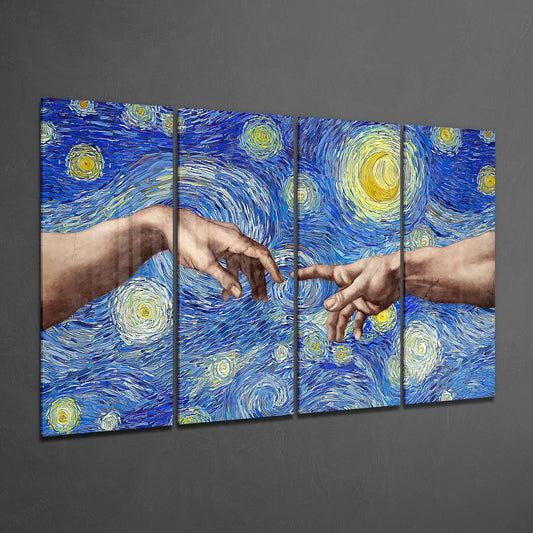 The Creation 4 Pieces Mega Glass Wall Art (150x92 cm)