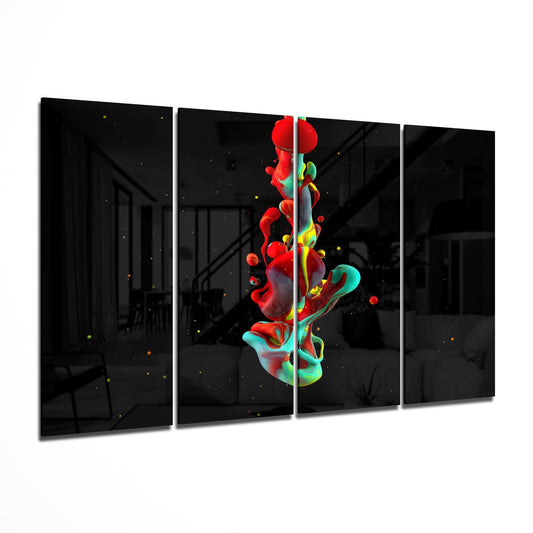 Color Mix 4 Pieces Mega Glass Wall Art (150x92 cm)