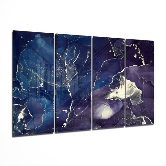 Marble 4 Pieces Mega Glass Wall Art (150x92 cm)