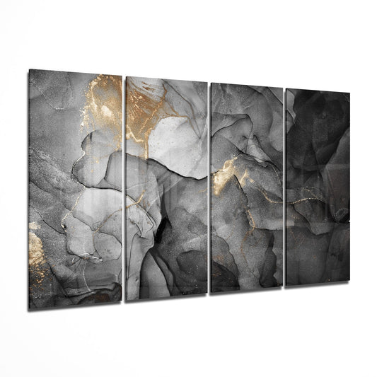 Marble 4 Pieces Mega Glass Wall Art (150x92 cm)