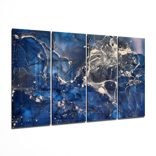 Marble 4 Pieces Mega Glass Wall Art (150x92 cm)