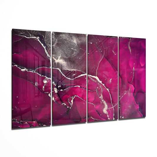 Marble 4 Pieces Mega Glass Wall Art (150x92 cm)