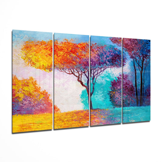 Tree of Life 4 Pieces Mega Glass Wall Art (150x92 cm)