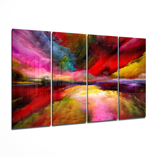 Colorful Clouds 4 Pieces Mega Glass Wall Art (150x92 cm)