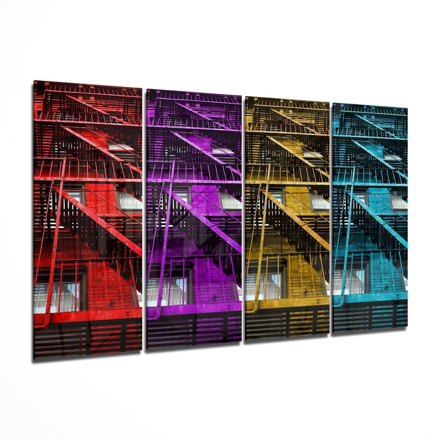Stairs 4 Pieces Mega Glass Wall Art (150x92 cm)