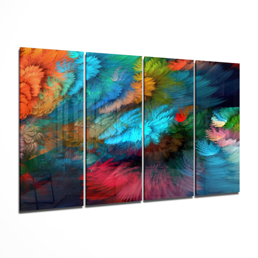 Colorful Touches 4 Pieces Mega Glass Wall Art (150x92 cm)