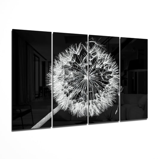 Dandelion 4 Pieces Mega Glass Wall Art (150x92 cm)