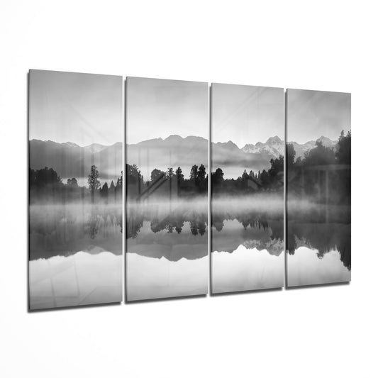 Foggy View 4 Pieces Mega Glass Wall Art (150x92 cm)