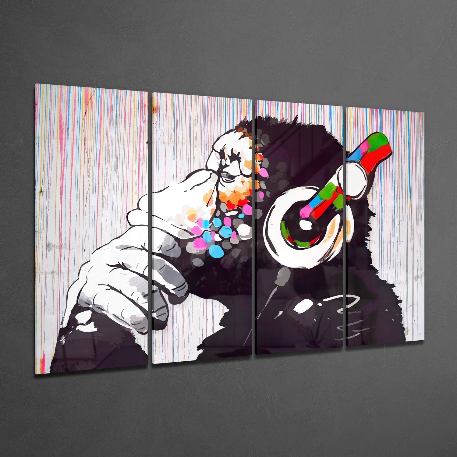 Feel the Music 4 Pieces Mega Glass Wall Art (150x92 cm)