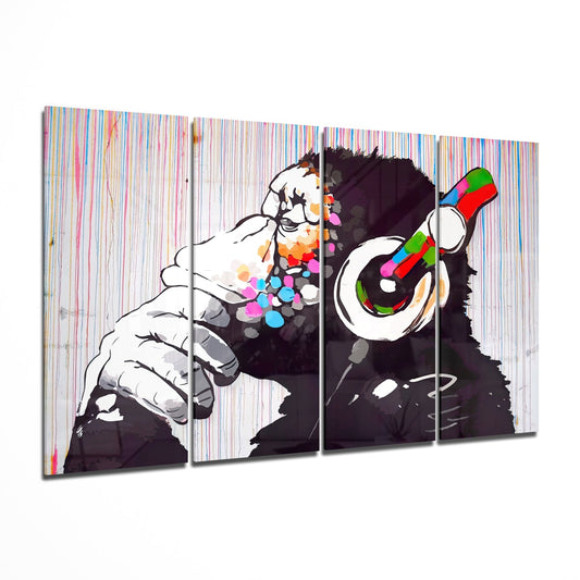 Feel the Music 4 Pieces Mega Glass Wall Art (150x92 cm)