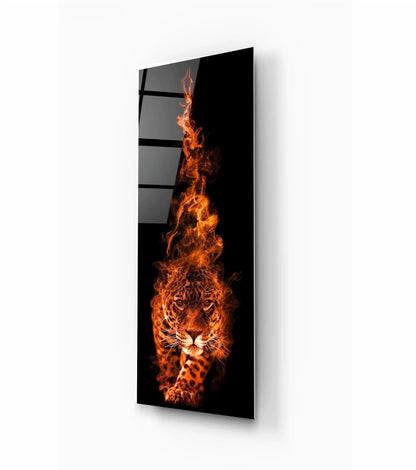 Tiger Glass Wall Art - LUXARTDECO