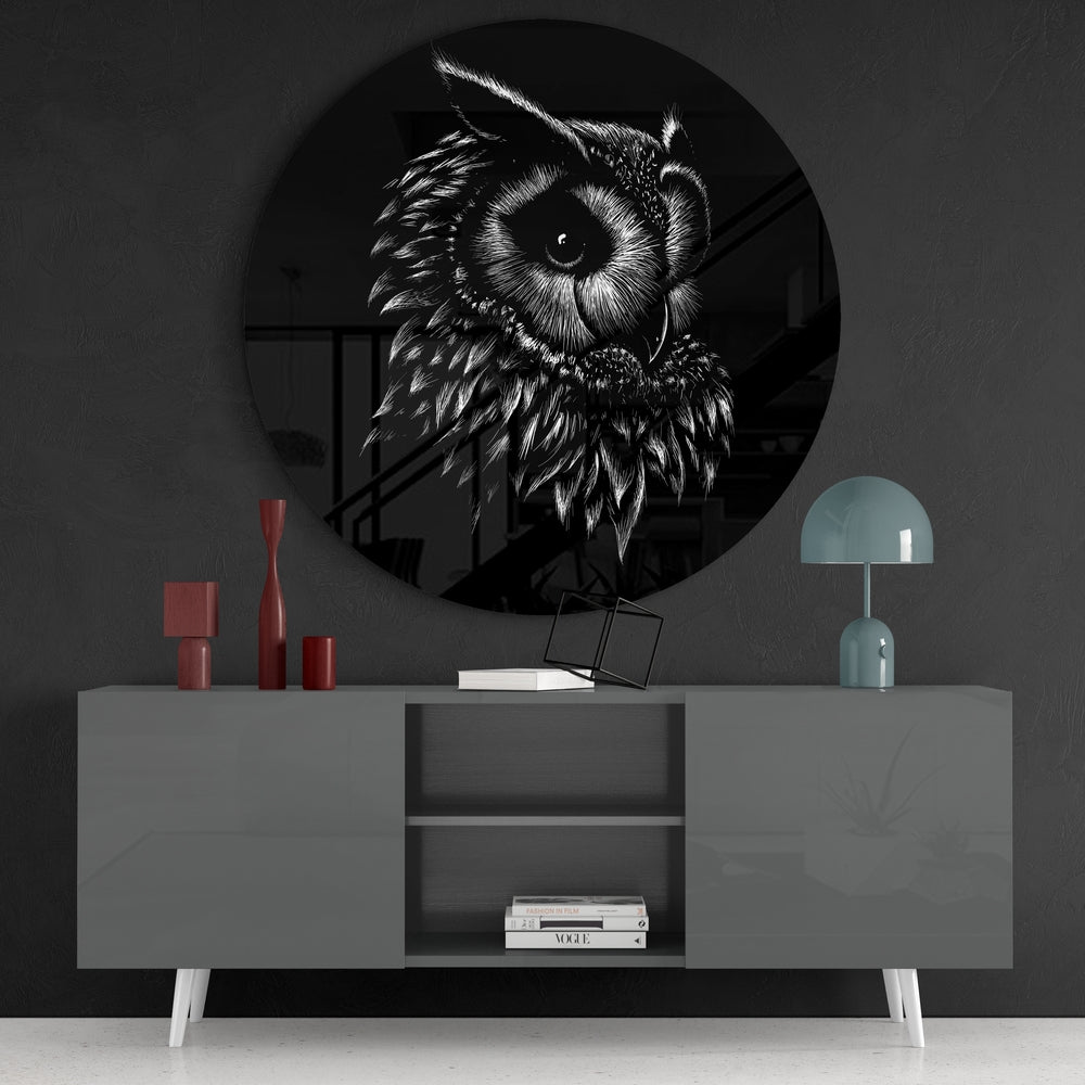 Owl Glass Wall Art