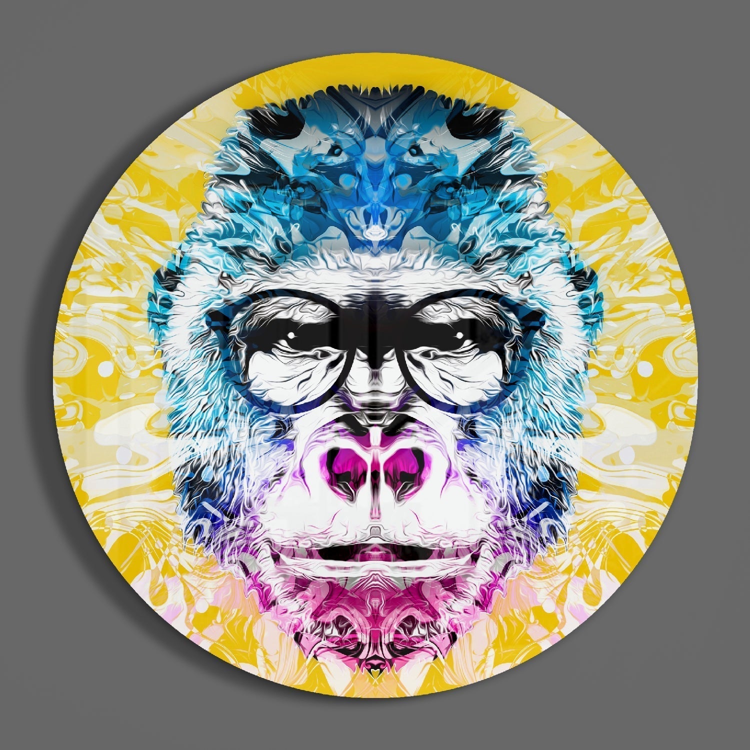 Philosopher Gorilla Glass Wall Art