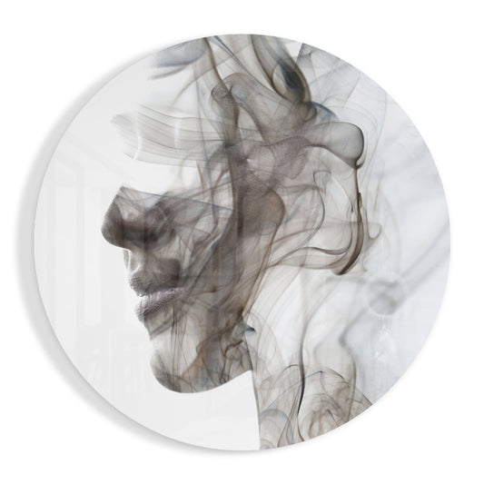 Smoke Face Glass Wall Art