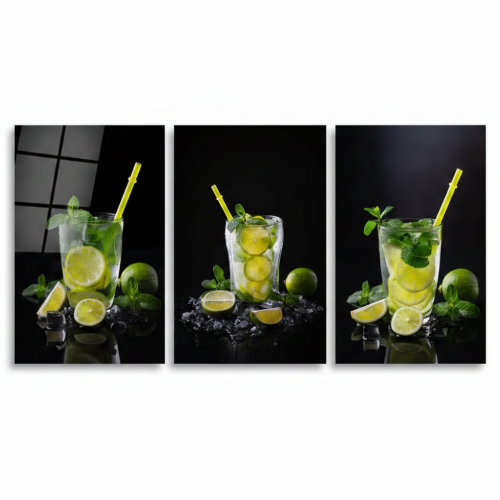 Mojito Cocktail Tableau en Verre Trempé