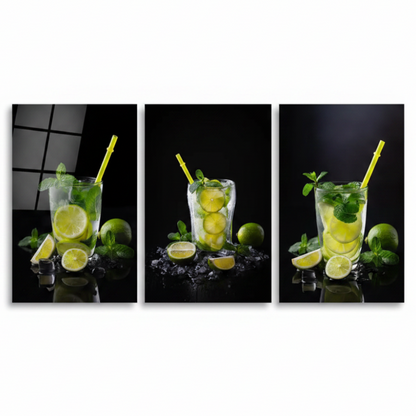Mojito Cocktail Tableau en Verre Trempé
