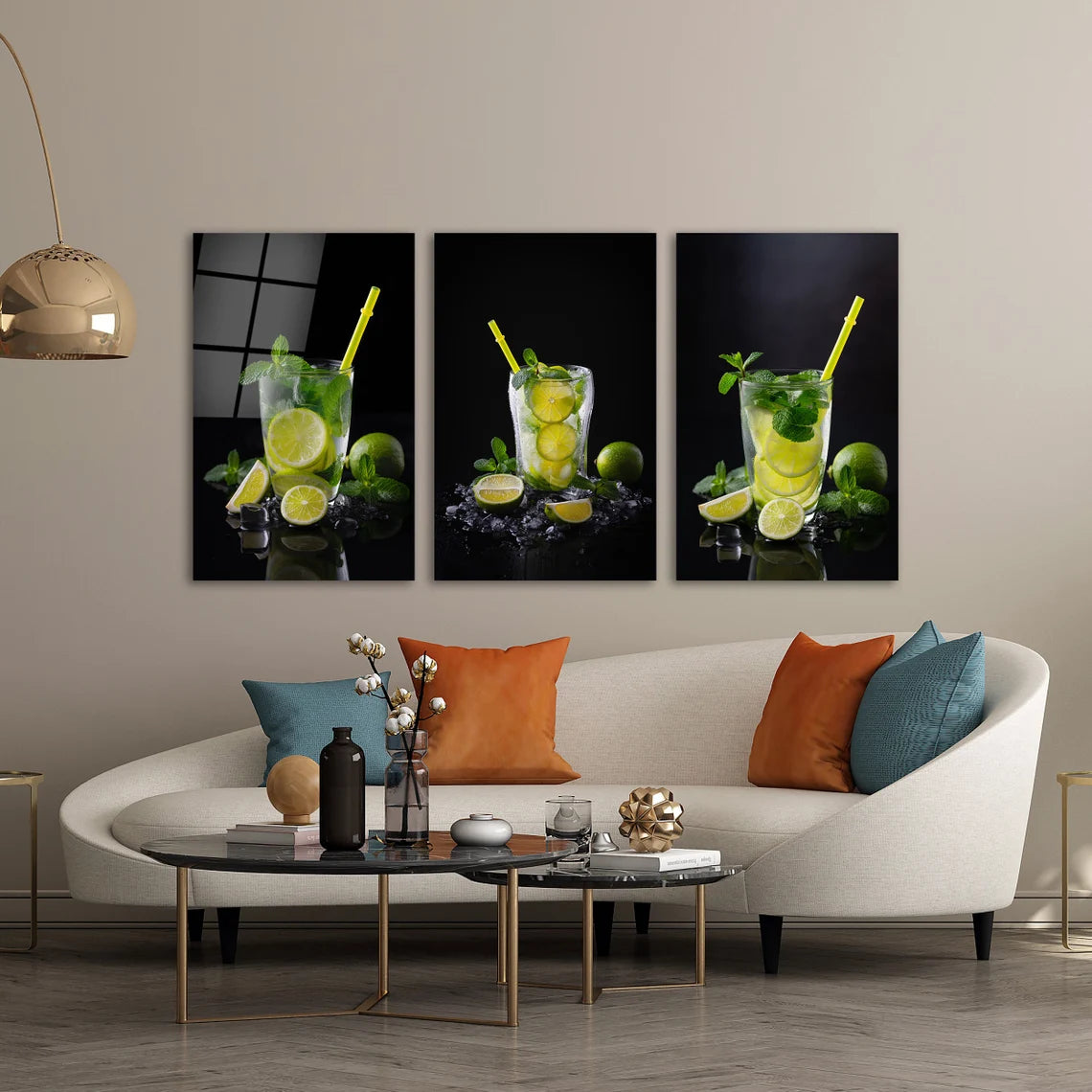 Mojito Cocktail Tableau en Verre Trempé