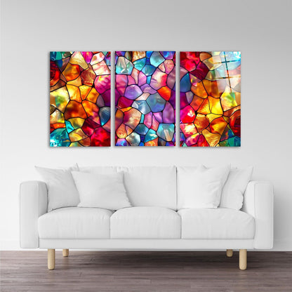 Mosaico Effetto Vetrata Quadro in Vetro Temperato
