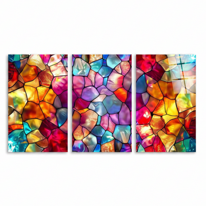 Mosaico Effetto Vetrata Quadro in Vetro Temperato