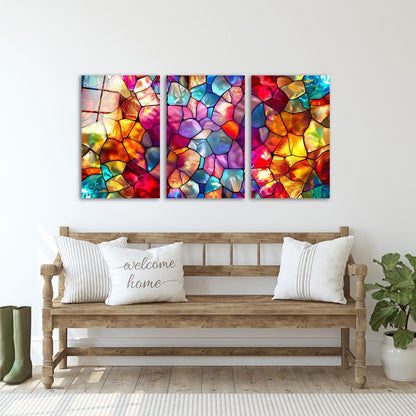 Mosaico Effetto Vetrata Quadro in Vetro Temperato