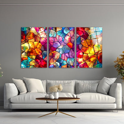 Mosaico Effetto Vetrata Quadro in Vetro Temperato