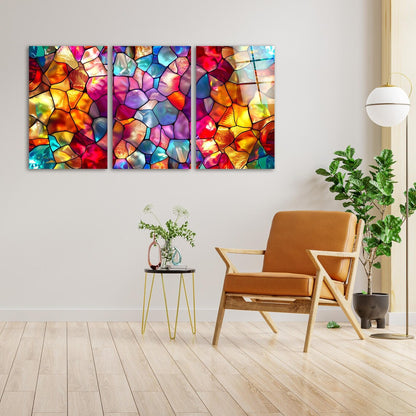Mosaico Effetto Vetrata Quadro in Vetro Temperato