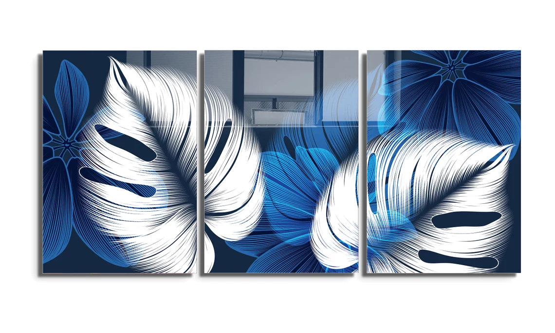 Tulipes Dorées et Marguerites Tableau en Verre Trempé