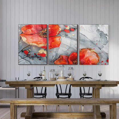 Coquelicots RougesTableau en Verre Trempé